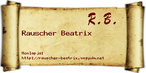 Rauscher Beatrix névjegykártya